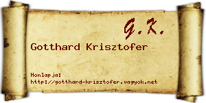 Gotthard Krisztofer névjegykártya