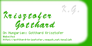 krisztofer gotthard business card